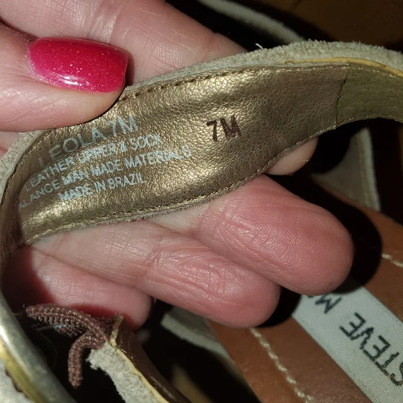 STEVE MADDEN * Leola taupe leather sandals SIZE 7 - Picture 12 of 14